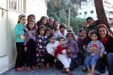 Animation. Enfants syriens, réfugiés au Liban. Photo tirée de la page facebook «Action St-Jean-Baptiste: Aide aux réfugiés»